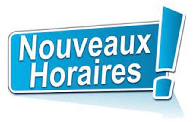 nouveaux horaires